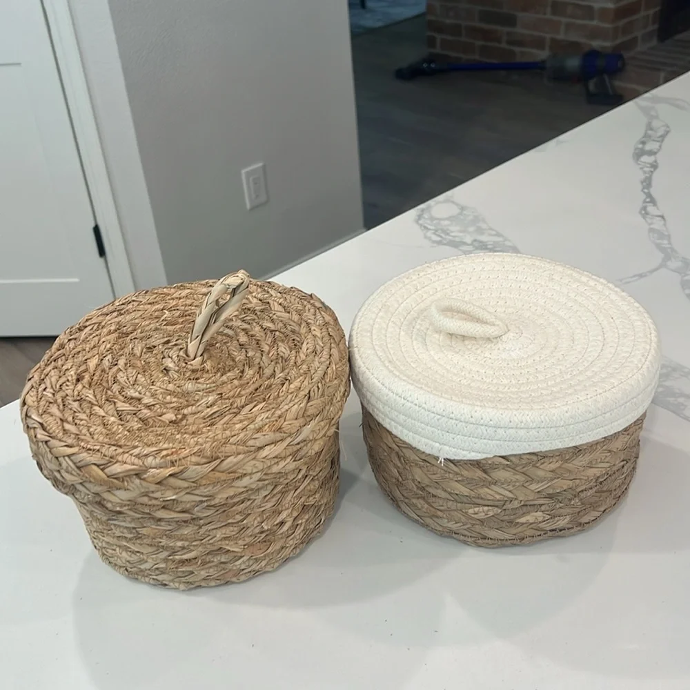 Woven Storage Baskets - Set of Two